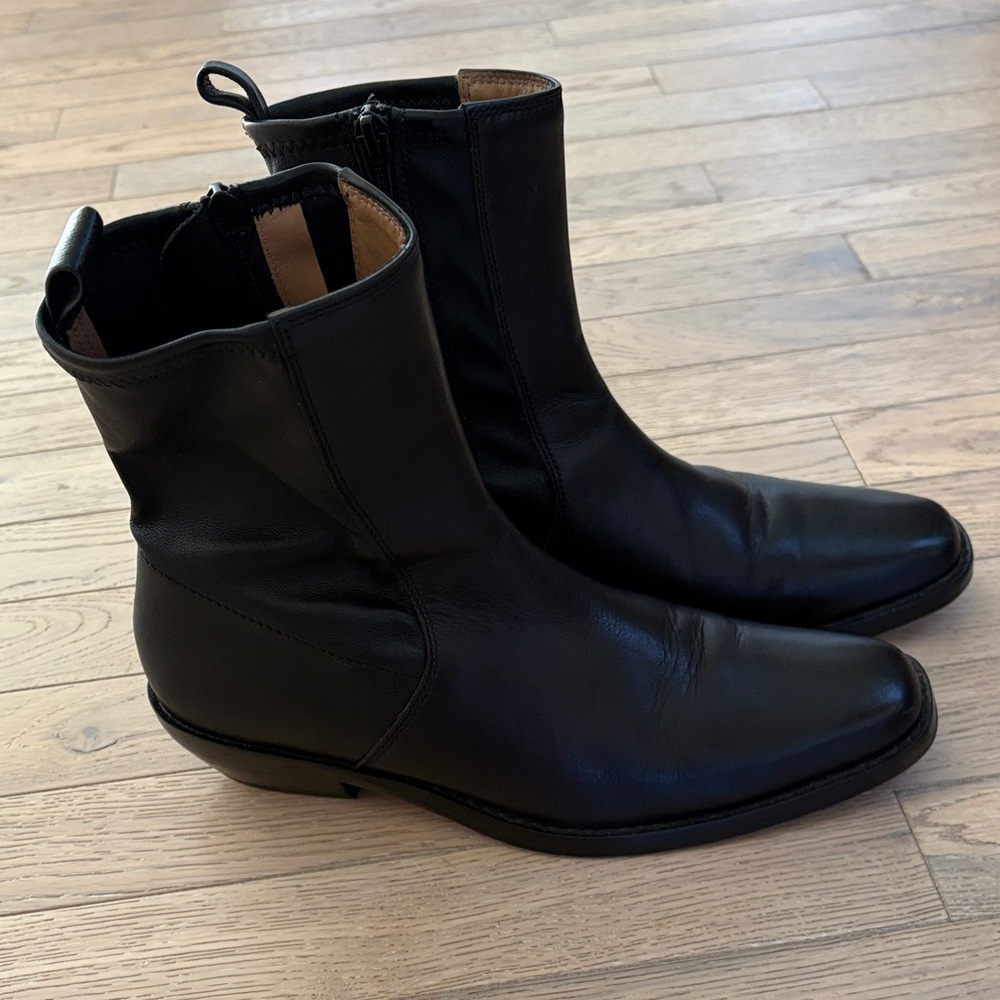 Madewell Black Leather Heeled Boots